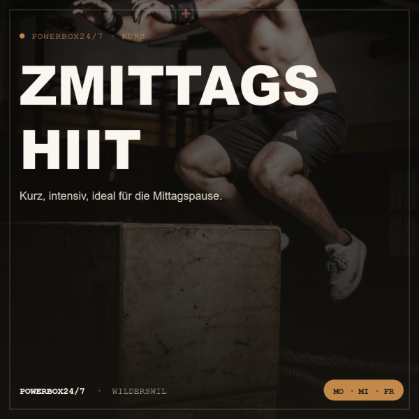 Zmittags HIIT – Einmalig